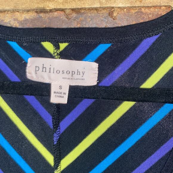 Philosophy Striped Short Sleeve Mini Dress Women's Size Small - Picture 4 of 6